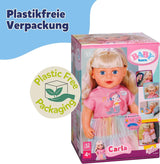 BABY born Carla - 43 cm dukke - blondt hår af høj kvalitet med tråde - ingen batterier påkrævet - egnet til børn fra 4 år og opefter - inkluderer 7 tilbehør, pink