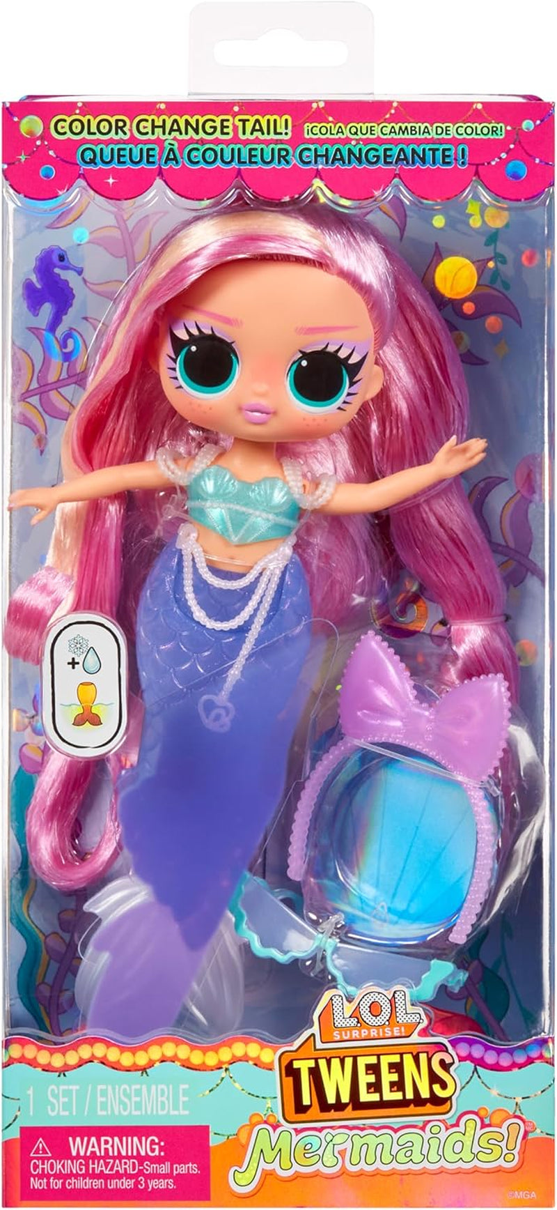 L.O.L. Overraskelse! Tweens - Mermaid Lola Waves - modedukke med farveskiftende hale, bevægelig finne og smukt tilbehør - legetøj til børn og samlere fra 4 år Naty Shop Dolls