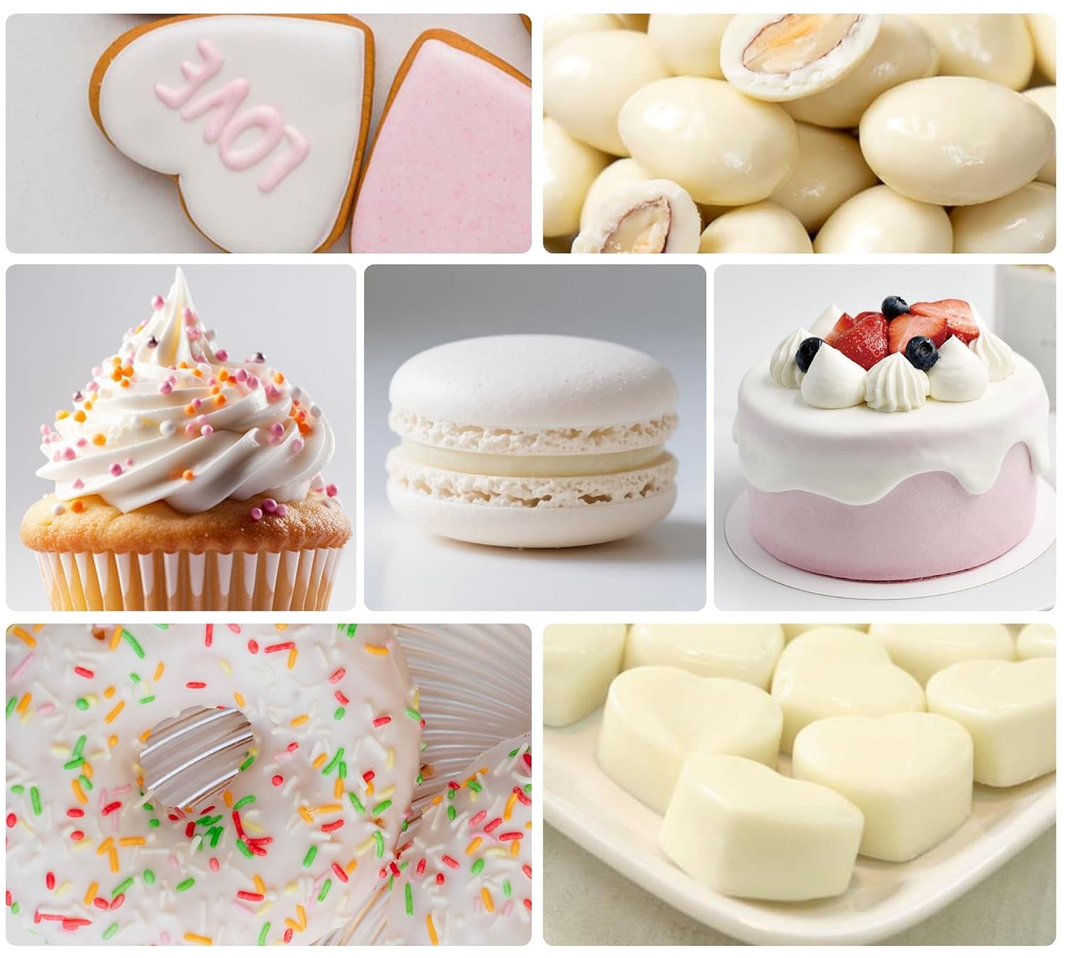 Fedtopløselig madfarve 55 g, hvid oliebaseret madfarve til chokolade, fondant, macaron, kagepynt, koncentreret oliebaseret madfarve til bagning, madlavning, glasur, cupcakes