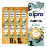 Alpro Barista Haferdrink – Zum Aufschäumen – Vegan und milchfrei – Von Natur aus lactosefrei – Rich an Ballaststoffen, Calcium og Vitaminen – 8 x 1 L – Haltbar