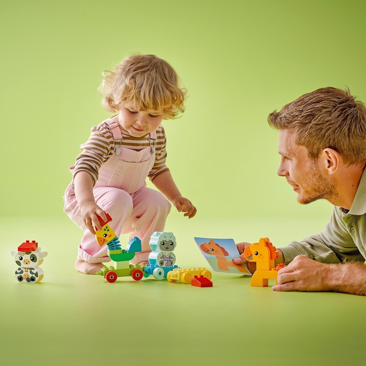 LEGO DUPLO Dyretog, Legetøjstog med hjul, Kreativ bygning og genopbygning af dyrefigurer, Pædagogisk legetøj til småbørn, Fødselsdagsgave til dyreelskere Piger og drenge 1½ år 10412 Byggesæt Besuche den LEGO-Store