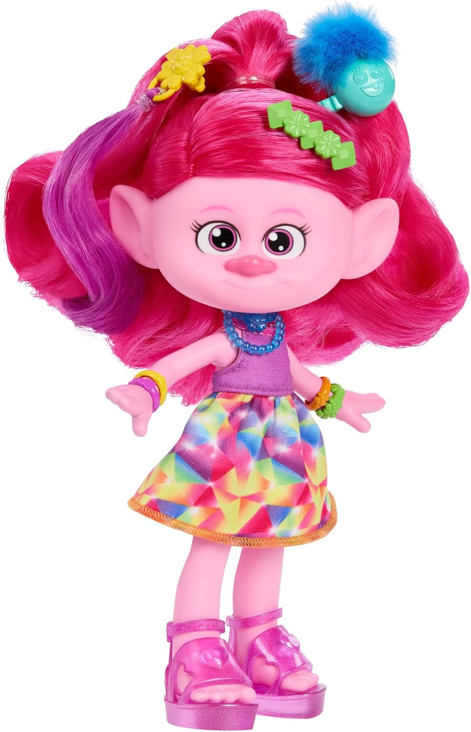 Mattel DREAMWORKS TROLLS Together Strong - Hår-Tastic Queen Poppy Fashion Doll - 15+ tilbehør, Glitter Kam, Vaskbar Glitter Gel, For Alders 3+, HNF25 Naty Shop Dolls