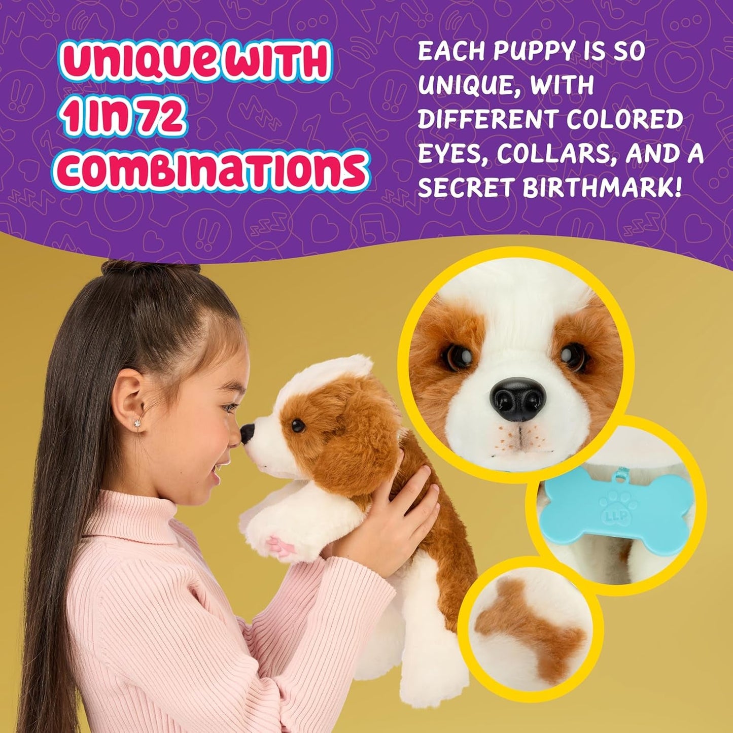 Little Live Pets My Really Real Puppy – Patches; Interaktiv hvalp; over 60 lyde/reaktioner; realistisk udseende; 1 af 72 varianter; legesæt med bæretaske; batterier inkluderet; i alderen 5+