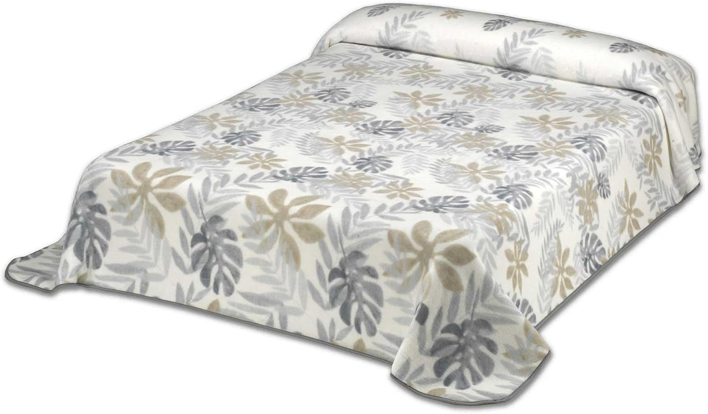 Trykt tæppe, stort volumen, 100 % polyester, 450 g/m², blødt, til efterår/vinter, Design Harmony N10, 170 X 240 cm, til 90/105 cm senge, grå dyner og dyner Naty Shop