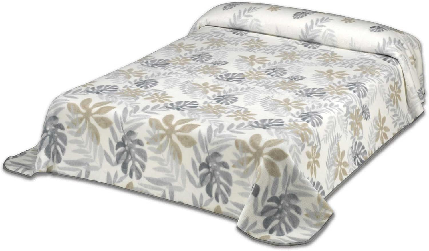 Trykt tæppe, stort volumen, 100 % polyester, 450 g/m², blødt, til efterår/vinter, Design Harmony N10, 170 X 240 cm, til 90/105 cm senge, grå dyner og dyner Naty Shop