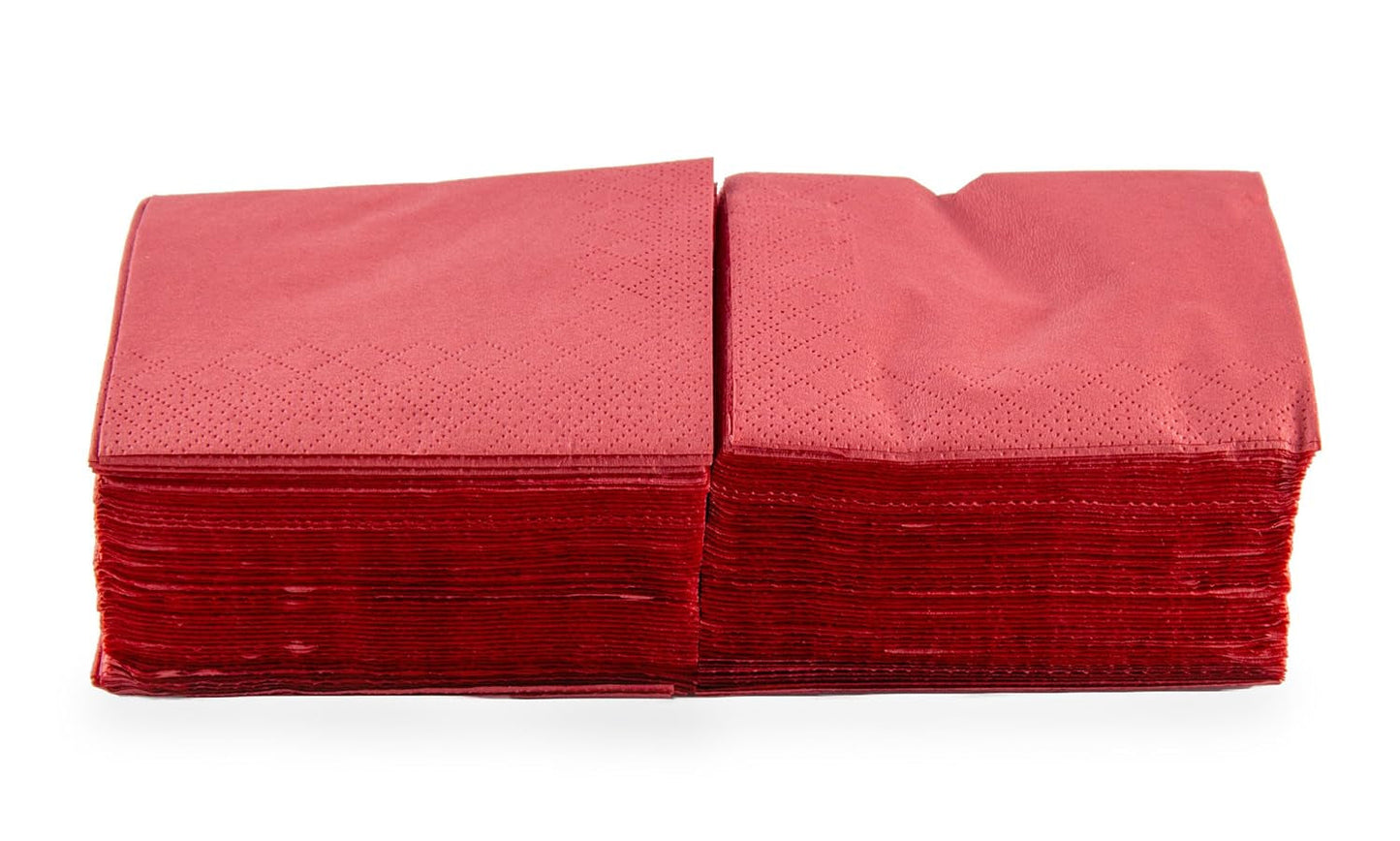Ser22206772 Coktail pendel, serviet, 20 x 20, 2-lags, 1/4 fold, 100 enkeltkantede servietter, rød