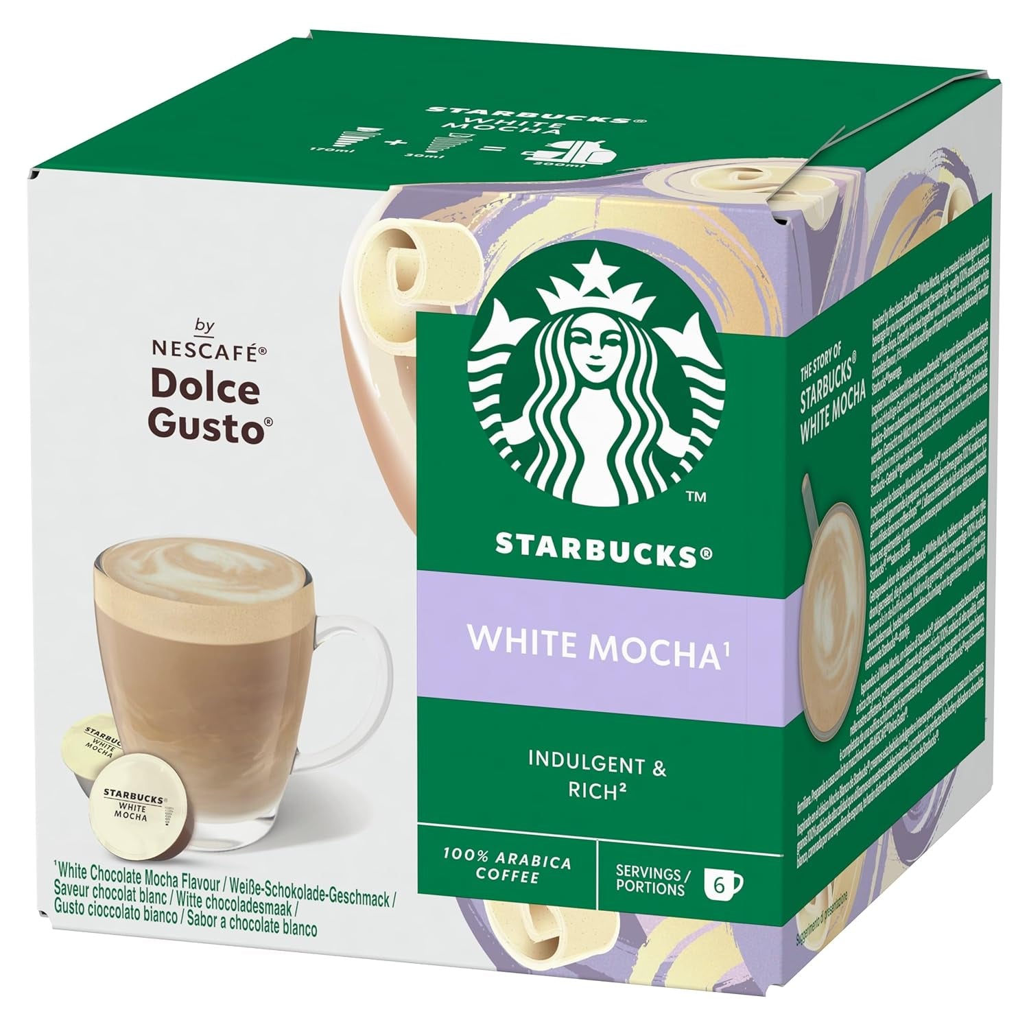 STARBUCKS White Mocha fra Nescafé Dolce Gusto Kaffeekapseln 6 x 12 (72 Kapseln)