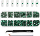 Beadsland 2500 stk Glas Nailart Strasssteine ​​​​Kristall Flatback Edelsteine ​​​​Runde, ​​Für Handwerk Gemischt 8 Größen SS4 ~ SS30 Mit Picking Pinzette Und Stift (Kristall Weiss)