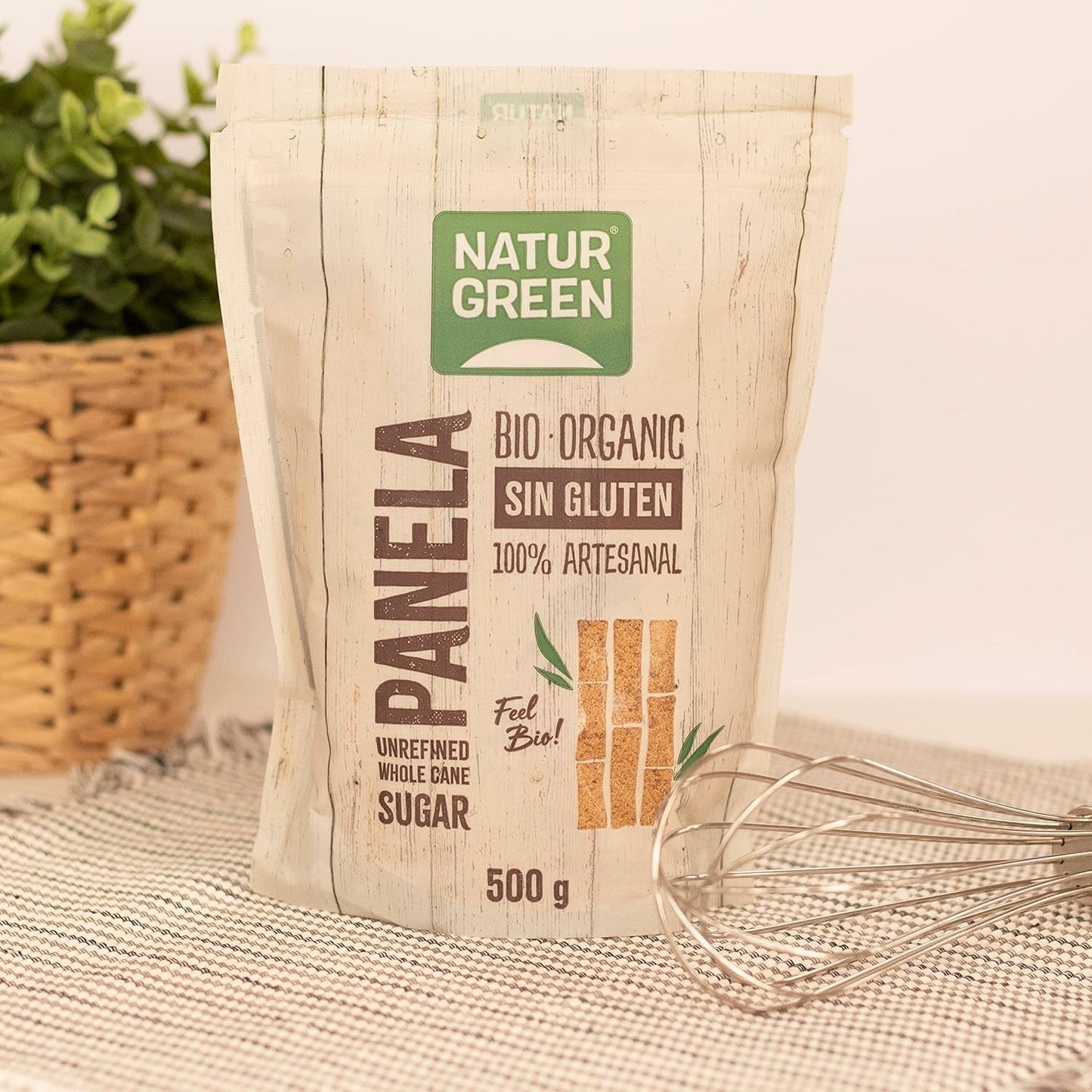 - Økologisk krystalliseret panel, rent sukker, økologisk sødemiddel, naturlig sukkerrørsjuice - 500 g, pakke med 12 sødemidler Naty Shop