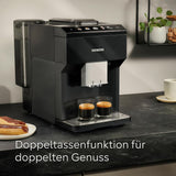 Siemens EQ500 klassisk automatisk espressomaskine, TFT farveskærm, 5 typer kaffe og mælk, dobbelt kop funktion, nem rengøring, aftagelig bryggeenhed, med mælkeslange, sort, TP511E19