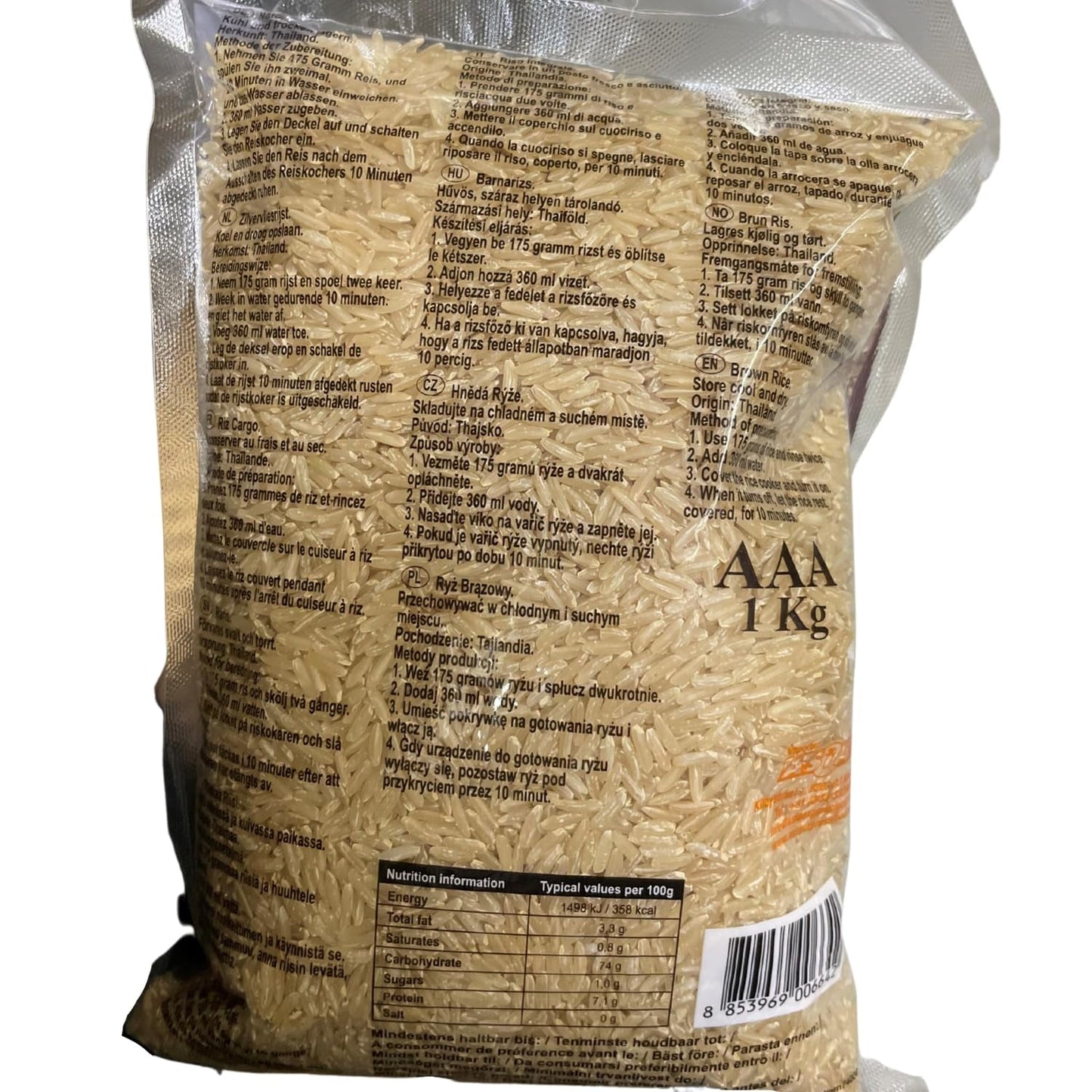 ROYAL THAI RIS - Duftende langkornet brune ris - 1 x 1 kg