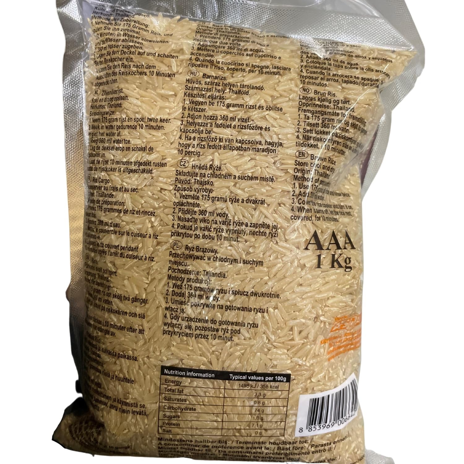 ROYAL THAI RIS - Duftende langkornet brune ris - 1 x 1 kg