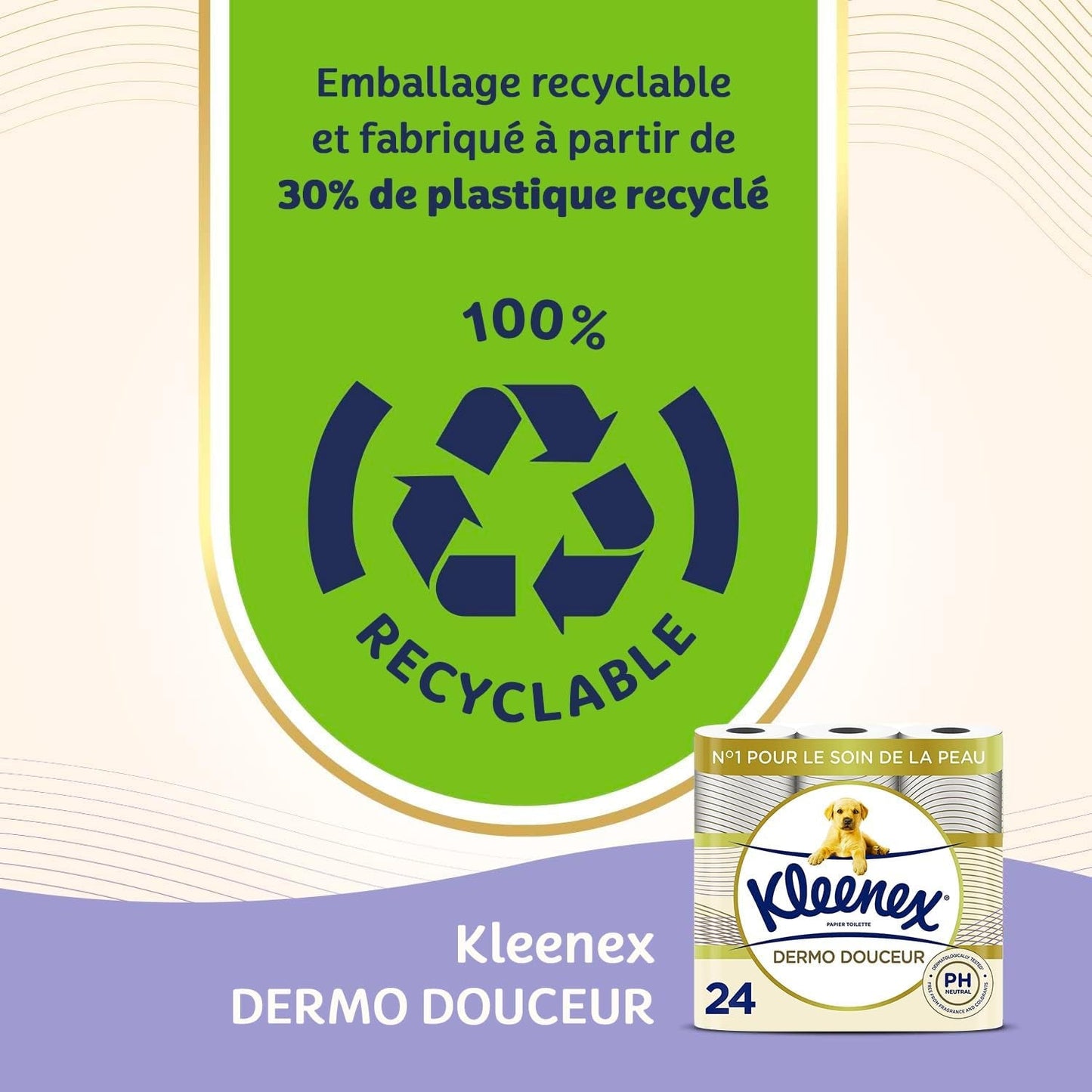 KLEENEX Dermo Douceur 4230420 toiletpapir, 24 ruller (4 x 6 ruller) Hvid, 24 pak (sæt af 6)