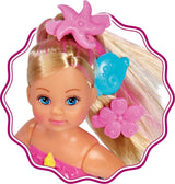 Simba 105733318 - Evi Love Swimming Havfrue, Evi som en havfrue, Kan svømme rigtigt, Med fiskefigur, Påklædningsdukke, 12cm, Til børn fra 3 år og opefter Dukker Naty Shop