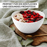 MIAMIO - Keramisk porcelænssæt, 24 dele, kombineret service til 6 - Tåler opvaskemaskine og mikroovn - Palmanova Collection (hvid)