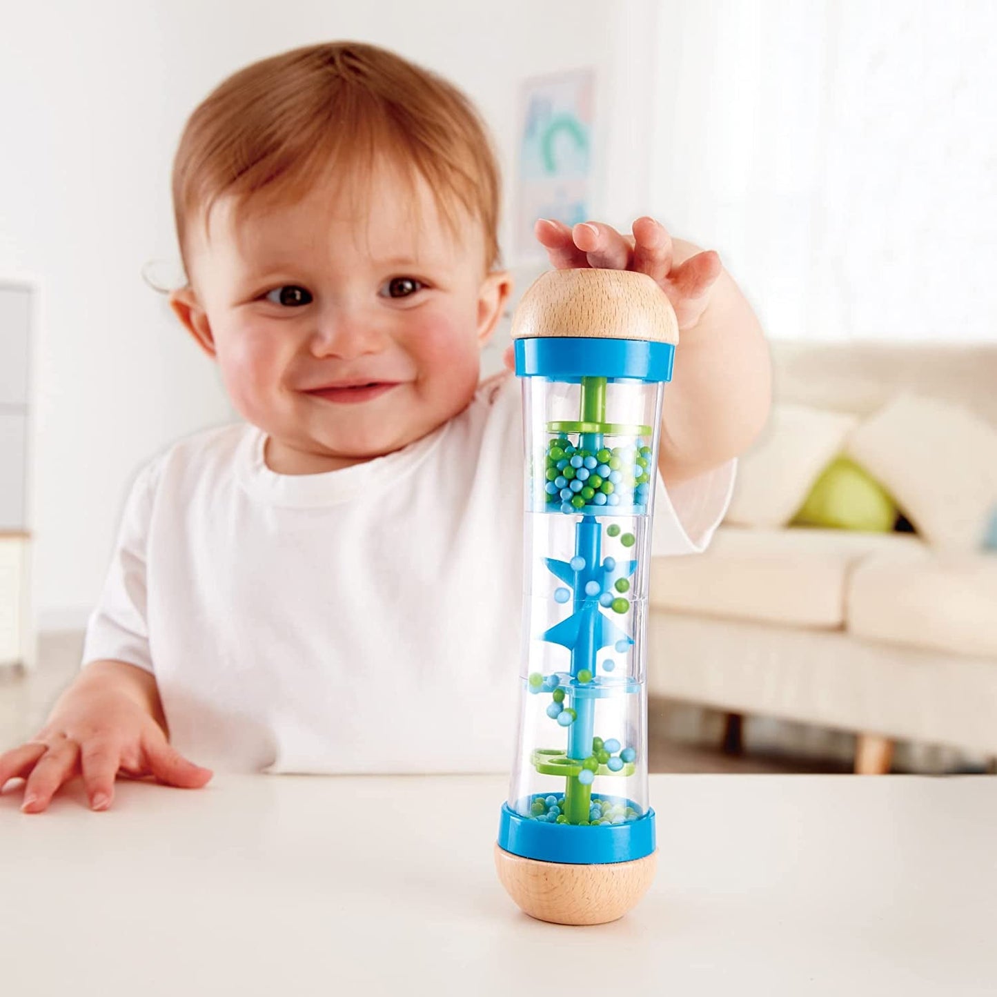 Hape regnmager | mini musiklegetøj med træklokker, blå Toys Bebe Naty Shop