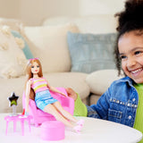 Barbie-modedukke- og garderobesæt med tøj, tilbehør og salonmøbler, langtidsholdbar frisørsjov for børn fra 3 år og opefter, HPL78