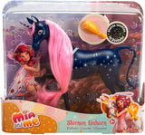Simba 109483043 - Mia and Me Starry Unicorn 25 cm, Legetøjshest med Glow-in-the-Dark stjerner på krop og hårbørste, 3+