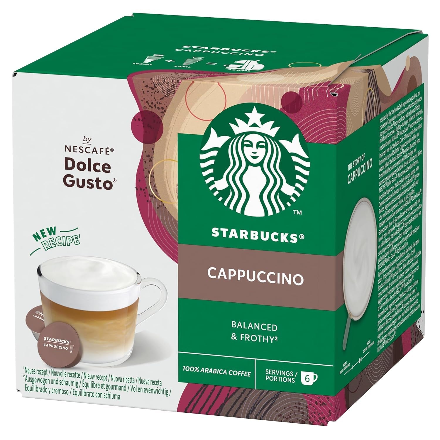STARBUCKS Cappuccino fra Nescafé Dolce Gusto Kaffeekapseln 6 x 12 (72 Kapseln)