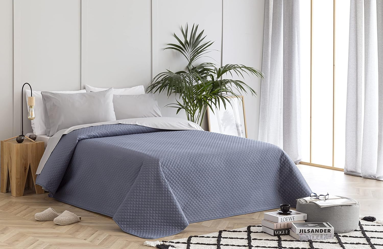 Todocama Fine Boutique sengetæppe med diamantmønster Forår Sommer Efterår Vinter 100 % Ekstra blødt Microfiber Multifunktionelt Sengetæppe 105-200 X 260 cm Beige Senge og Tæpper Besuche den Todocama-Store Mørkegrå Cama 80/90 - 180X260Cm