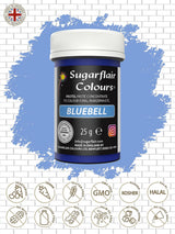 Sugarflair Pastel Madfarve til Pasta, Klokkeblå, Madfarve til Pasta, Fondant og Marcipan, Spectral Concentrated Colors - 25g