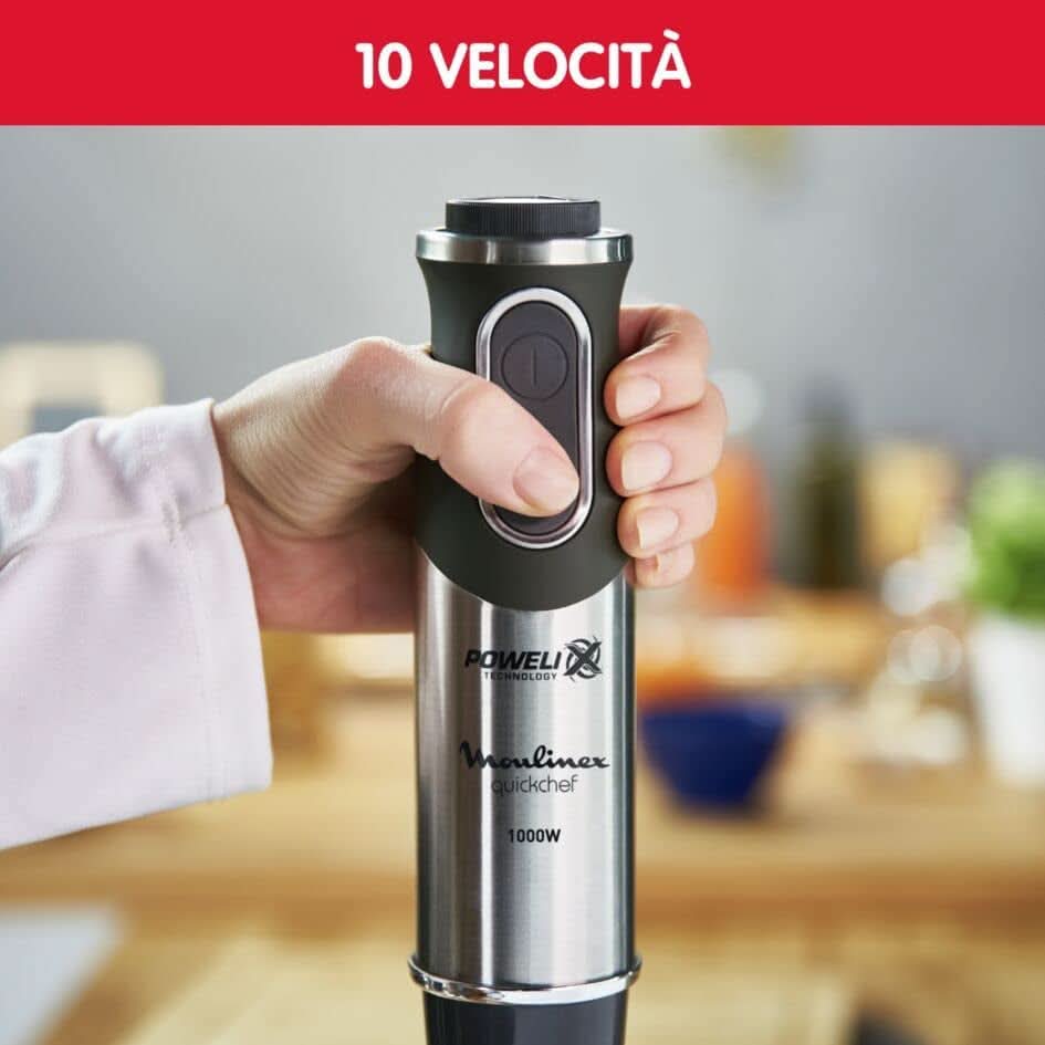 DD6558 DD655810 Quickchef 3-i-1 Tauchmixer, Powelix-Technology, 3 Zubehörteile, Edelstahl, Stahl/Schwarz Kitchen Naty Shop