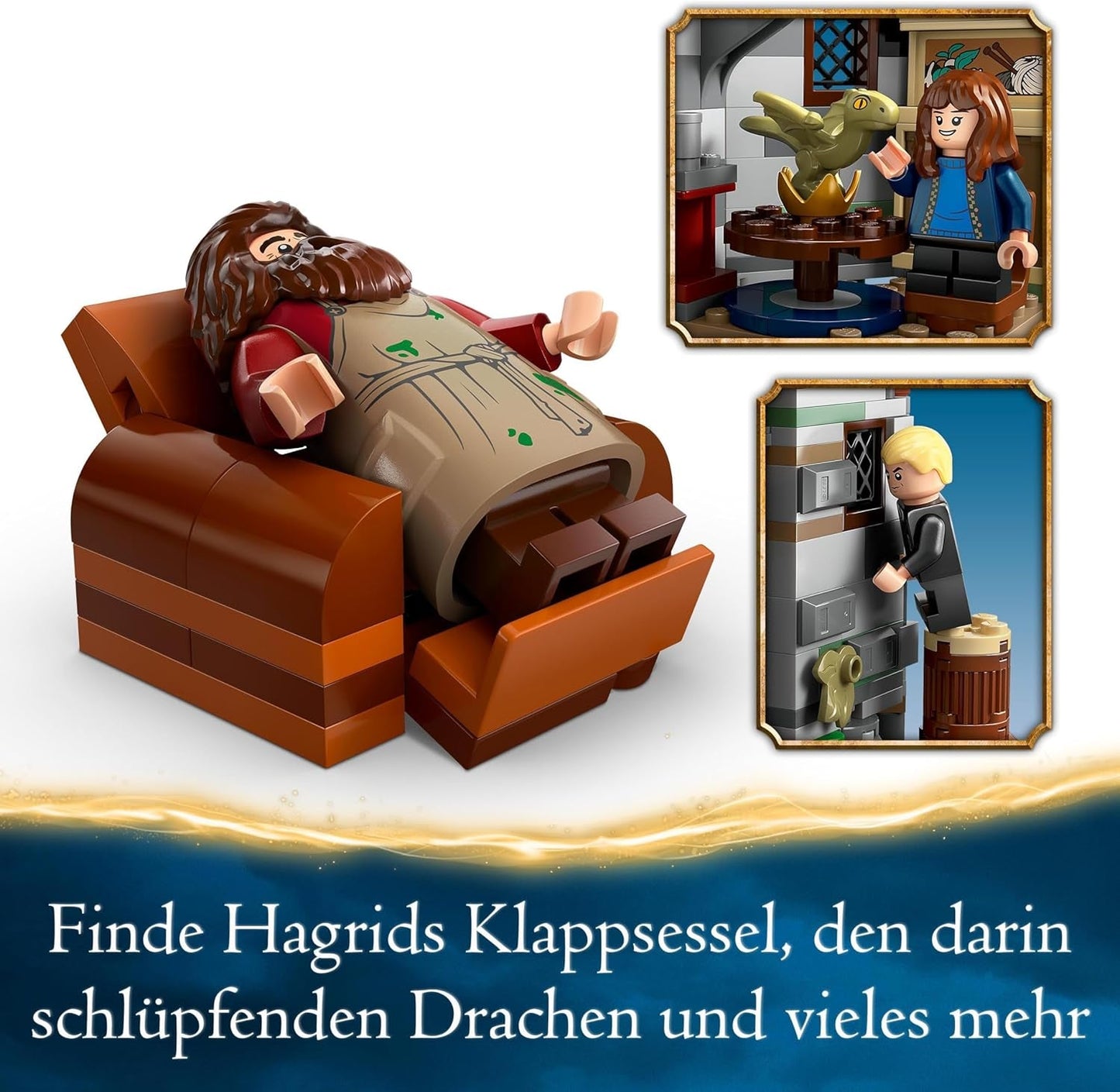 LEGO Harry Potter Hagrids hytte: Et uventet besøgssæt med 5 minifigurer og 2 dyrefigurer, gave til kvinder og mænd, magisk eventyrlegetøj, fantasisæt 76428 byggesæt Beuche den LEGO-Store