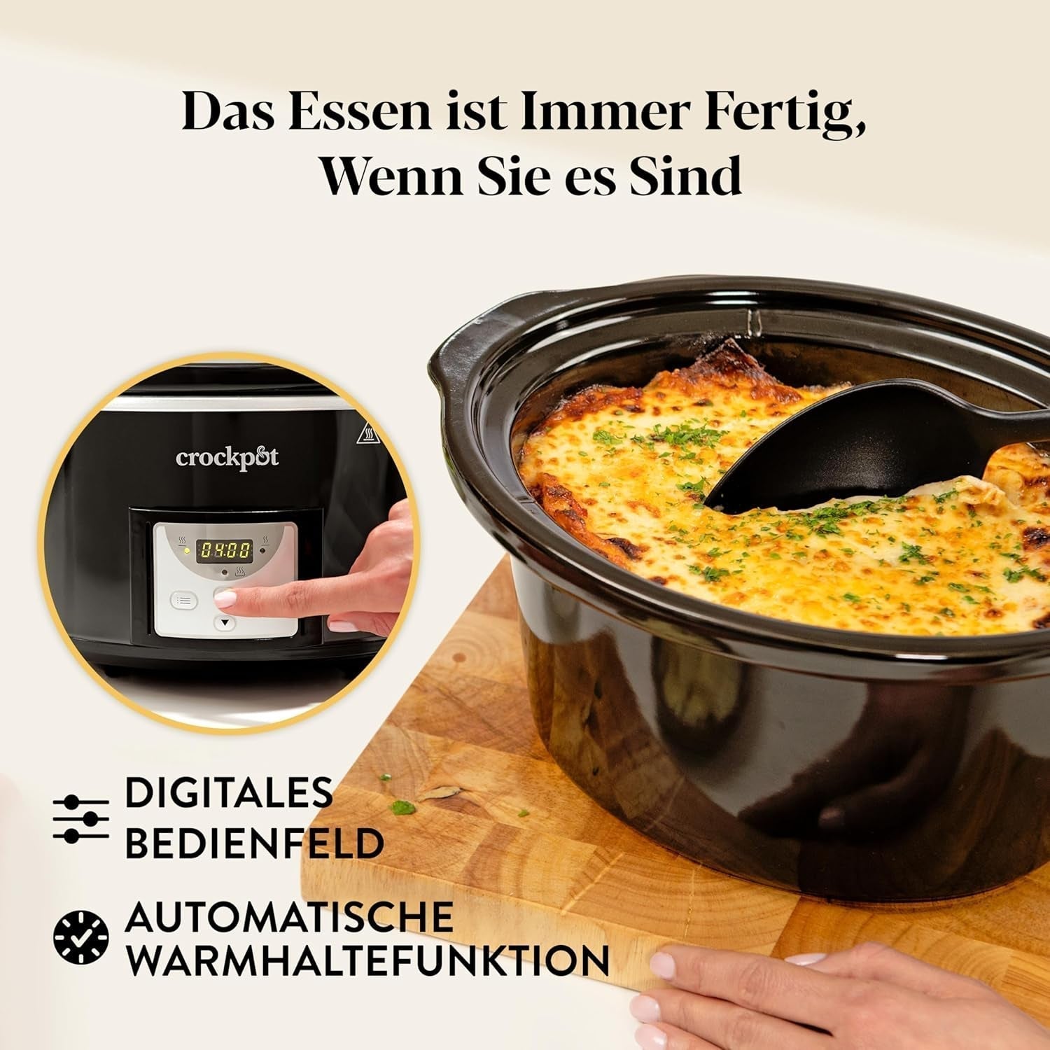 Crockpot digital slow cooker, 3,5 L (3 til 4 personer), CSC113X Slow Cooker Naty Shop