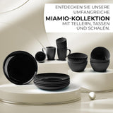 MIAMIO - 6-delt moderne keramisk spisestel/tallerkensæt til 6 - Palmanova Collection (sort, store tallerkener (6x))