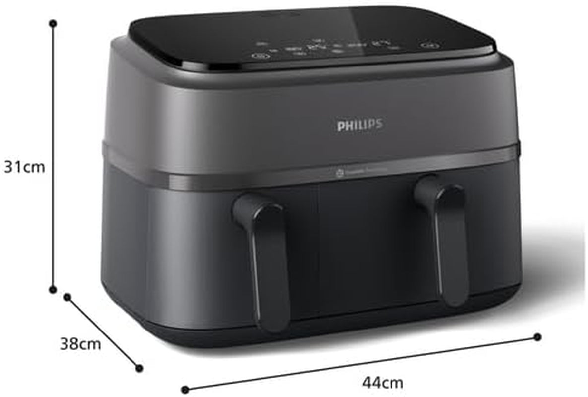 Philips Airfryer Dual Basket 3000 Series, 9L, 2 kurve, 2 fade klar på samme tid, Rapidair-teknologi plus varmluft Hvidevarer Naty Shop