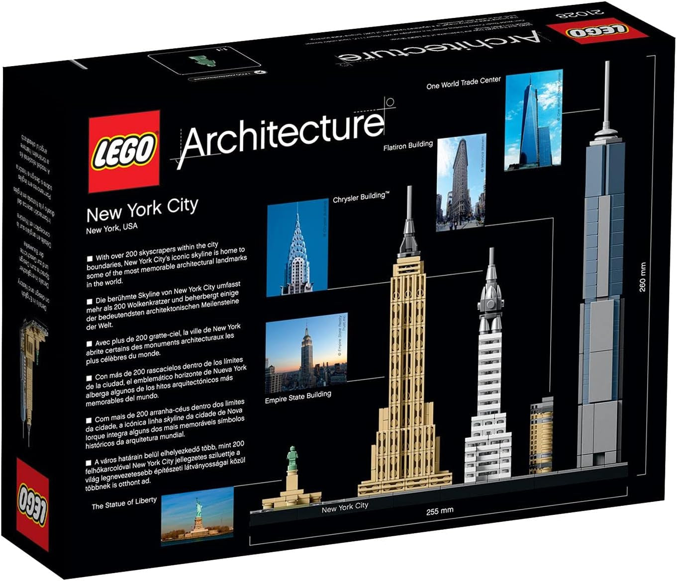 LEGO Architecture New York City-sæt, Skyline-modelsæt med World Trade Center og Frihedsgudinden, Håndværk til voksne, Hjem- og kontordekorationer, Gaver til kvinder og mænd 21028 Byggesæt Besuche den LEGO-Store