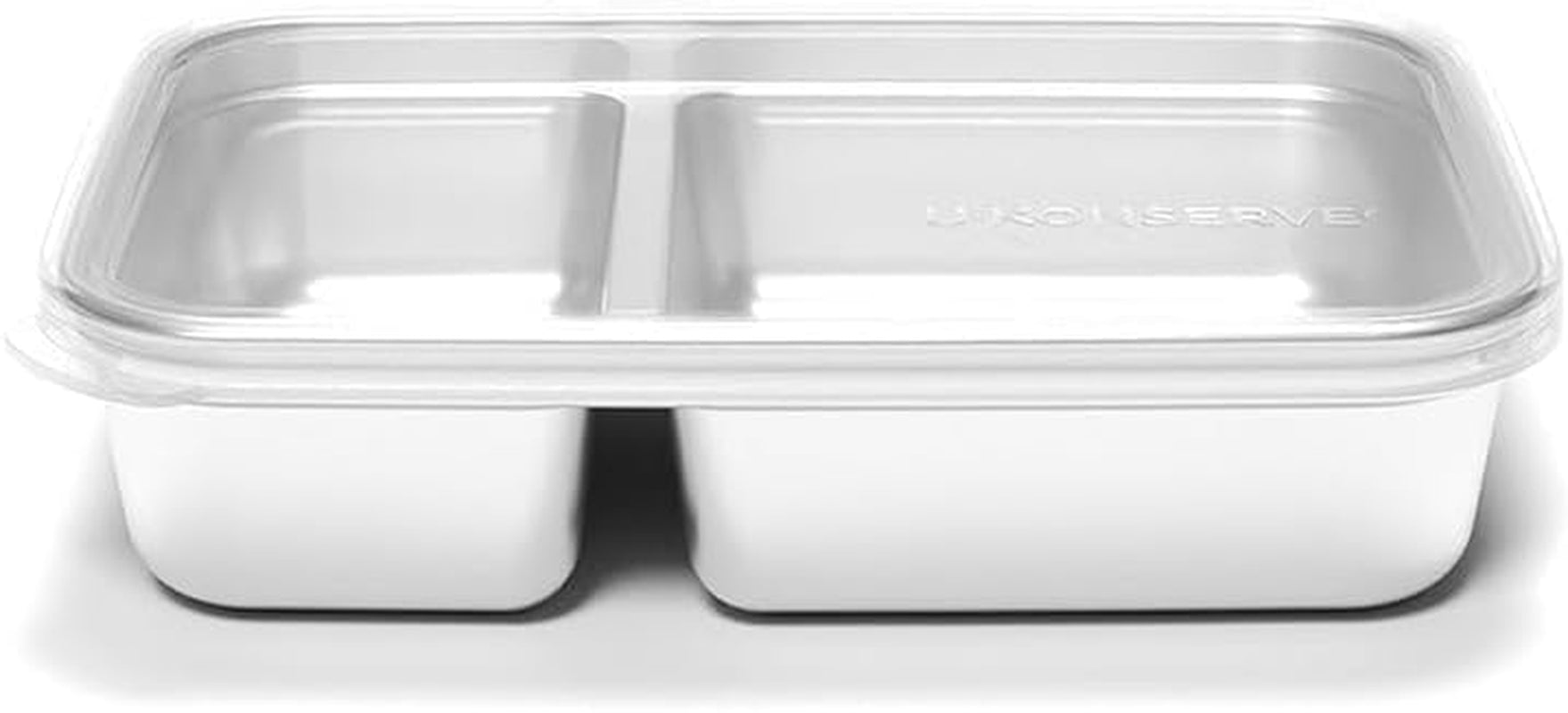 U Konserve - Opdelt rektangulær madbeholder i rustfrit stål med silikonelåg - Øblågrøn - 28 oz / 825 ml madopbevaringskasser Naty Shop Clear 28 Oz