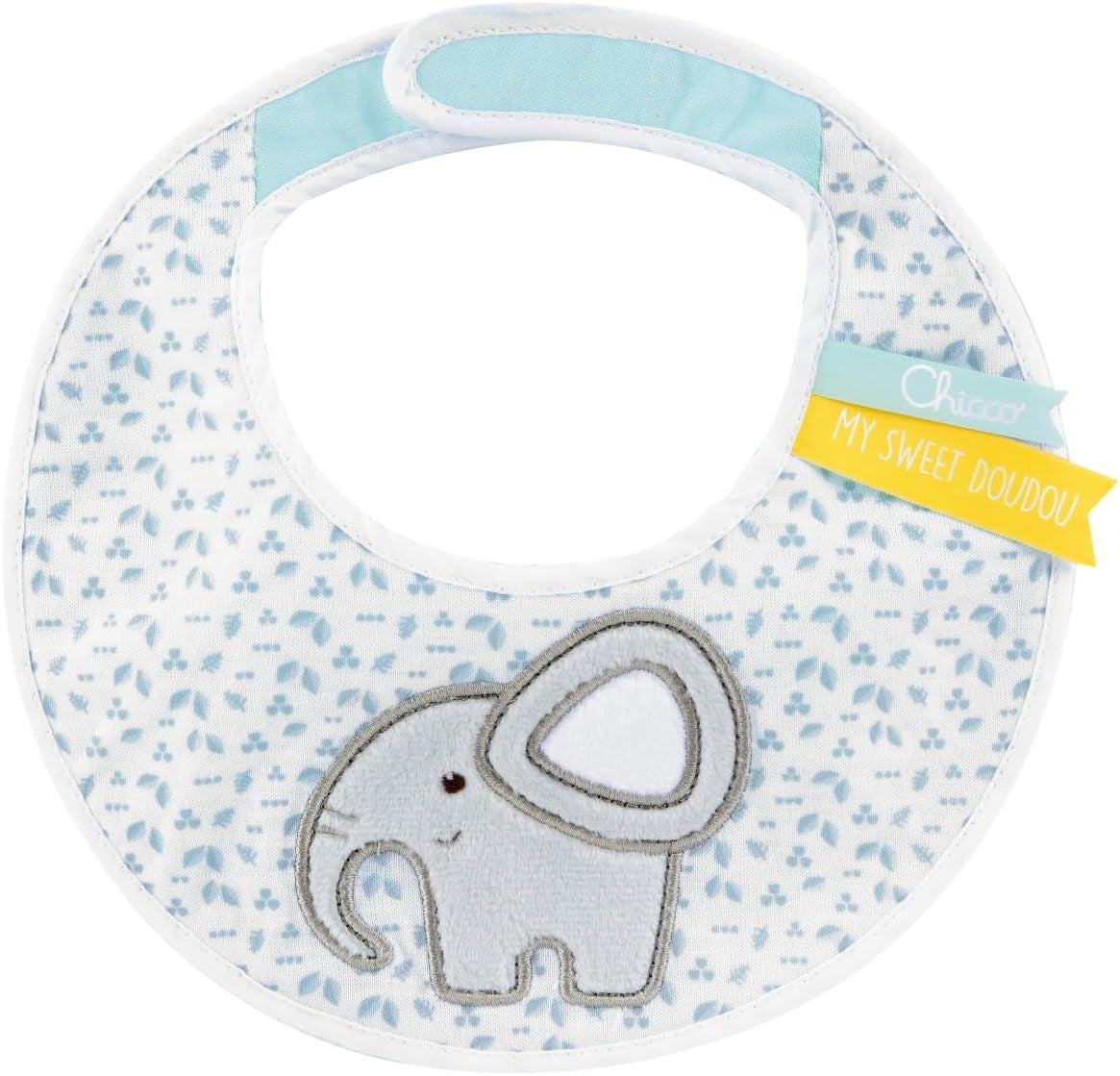 Chicco måltidsgavesæt Dou Dou, hagesmæksæt, højstolslegetøj med sugekop i form af en sød kylling, med to farverige rangler, let at fange fra 6 måneder Baby Toys Naty Shop