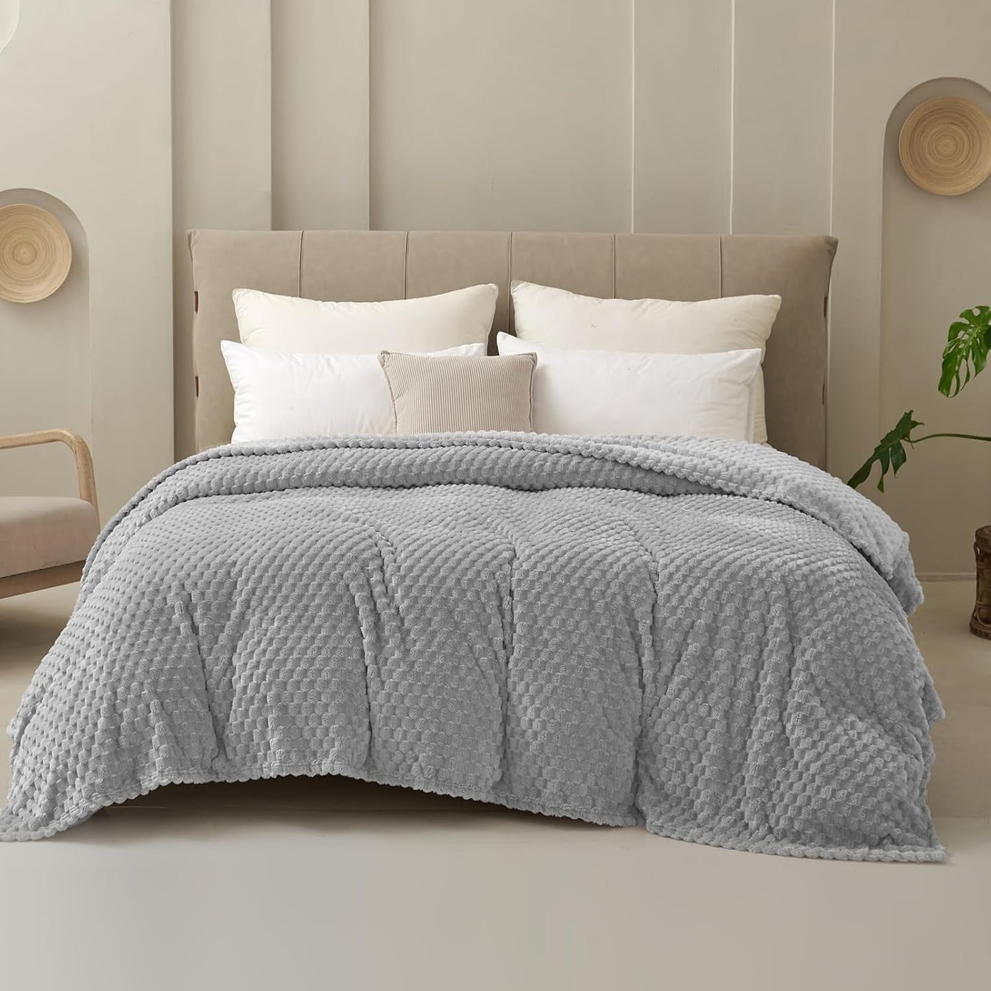 Good Nite Comfort Tæppe Fluffy Blanket 150 X 200 cm Blødt Microfiber Sengetæppe Sofa Tæppe Comfort Tæppe Varmt Fleece Tæppe til Sofa og Seng Soveværelse Kontor Grå God Nite Senge og Tæpper