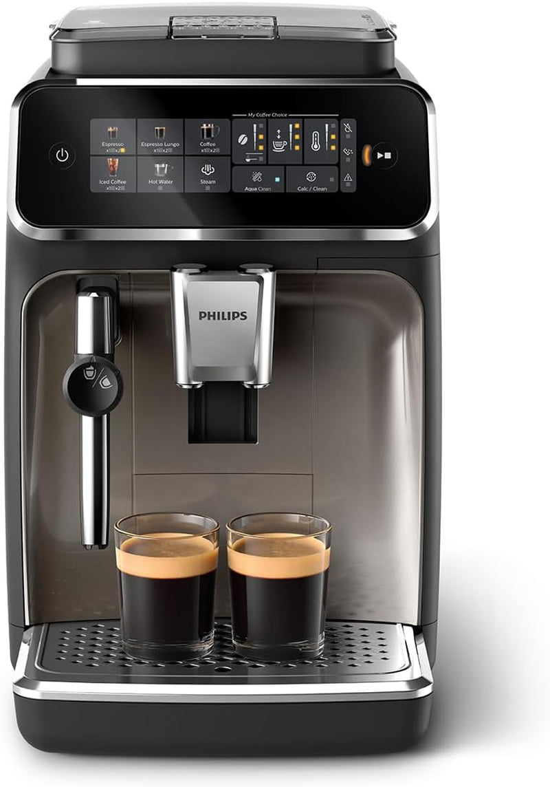 PHILIPS automatisk espressomaskine 2200-serien - 2 kaffespecialiteter, touch-display, klassisk mælkeskummer, keramisk kværn, matsort (EP2220/10)