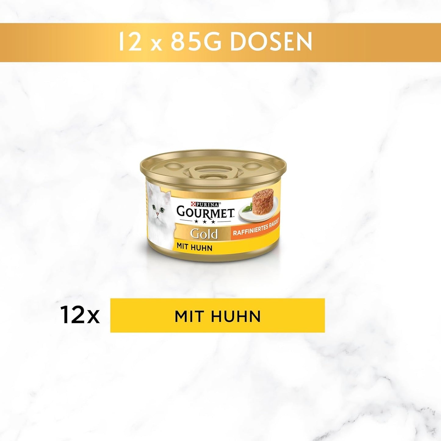 Gourmet guld raffineret Ragout kylling våd kattefoder 12 pakke (12 x 85 g)