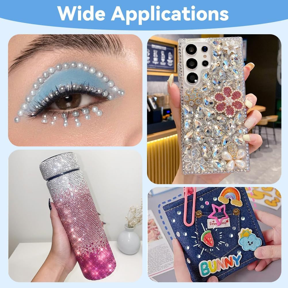 Harz Strasssteine ​​4200 Stk Strass Kristalle 1Mm-5Mm Gemischte Kinder Bastelsachen Kit Mit Strass Mit Picking Pinzette Und Stift Für DIY Nägel Kleidung Kunsthåndværk Gemischt Becher Party (A)