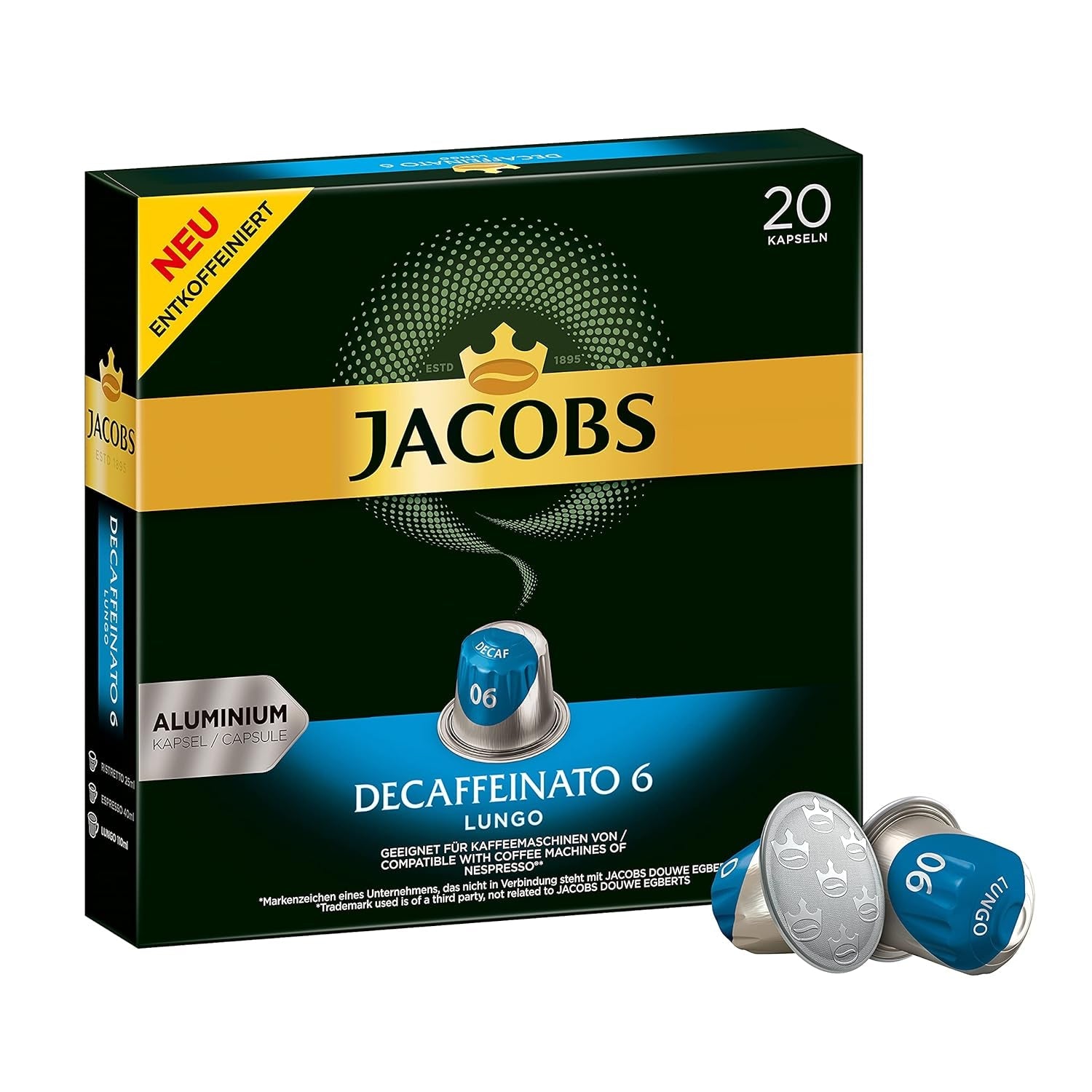 Kaffeekapseln Espresso Ristretto, Intensität 12 af 12, 10 x 20 Getränke & Kaffeekapseln Lungo Decaffeinato- Intensität 6- 200 Nespresso-kompatibel Kapsel, 10er Pack, 10 x 20 Getränke
