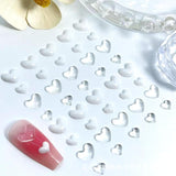 3D Heart Nail Art Charms,320 Stück Niedliche Klar Acryl Herz Nail Charms, Flatback Heart Nagel Strasssteine ​​4Mm 6Mm 8Mm Harz Nagelkunst Dekorationen for Frauen Mädchen DIY Maniküre Zubehör(4Mm 6Mm 8Mm)