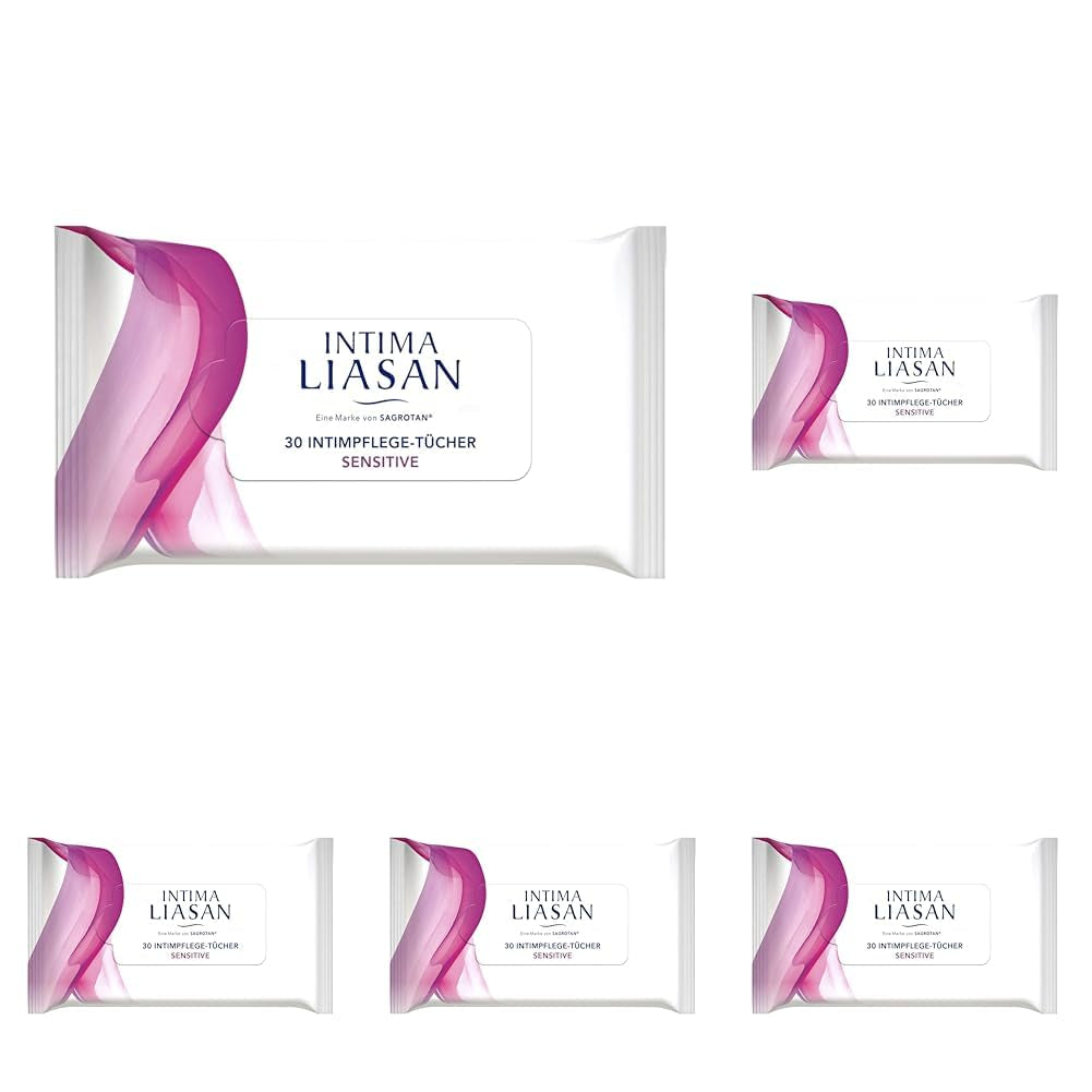 Intima Liasan by Sagrotan Sensitive intimplejeservietter, sæbe- og alkoholfri, 30 stk (pakke med 5)