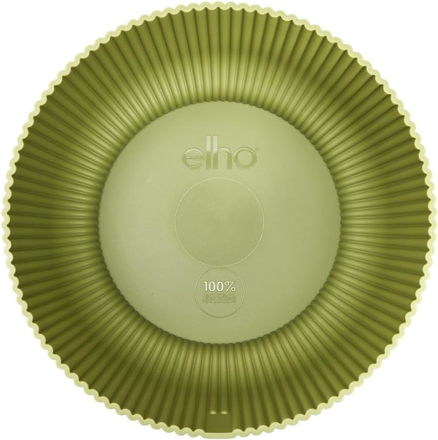 elho Vibes Fold Bowl 25 - Indendørs urtepotter - 100% genbrugsplast - Ø 24,9 x H 12,1 cm - Grøn/Ferngrün