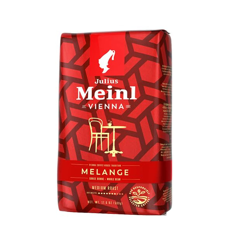 Vienna Melange - 500g fuldkorn | Klassisk wienerkaffeblanding | Aromatisk kaffe fremstillet af 100 % Arabica bønner Ideel til fuldautomatiske kaffemaskiner og espressomaskiner