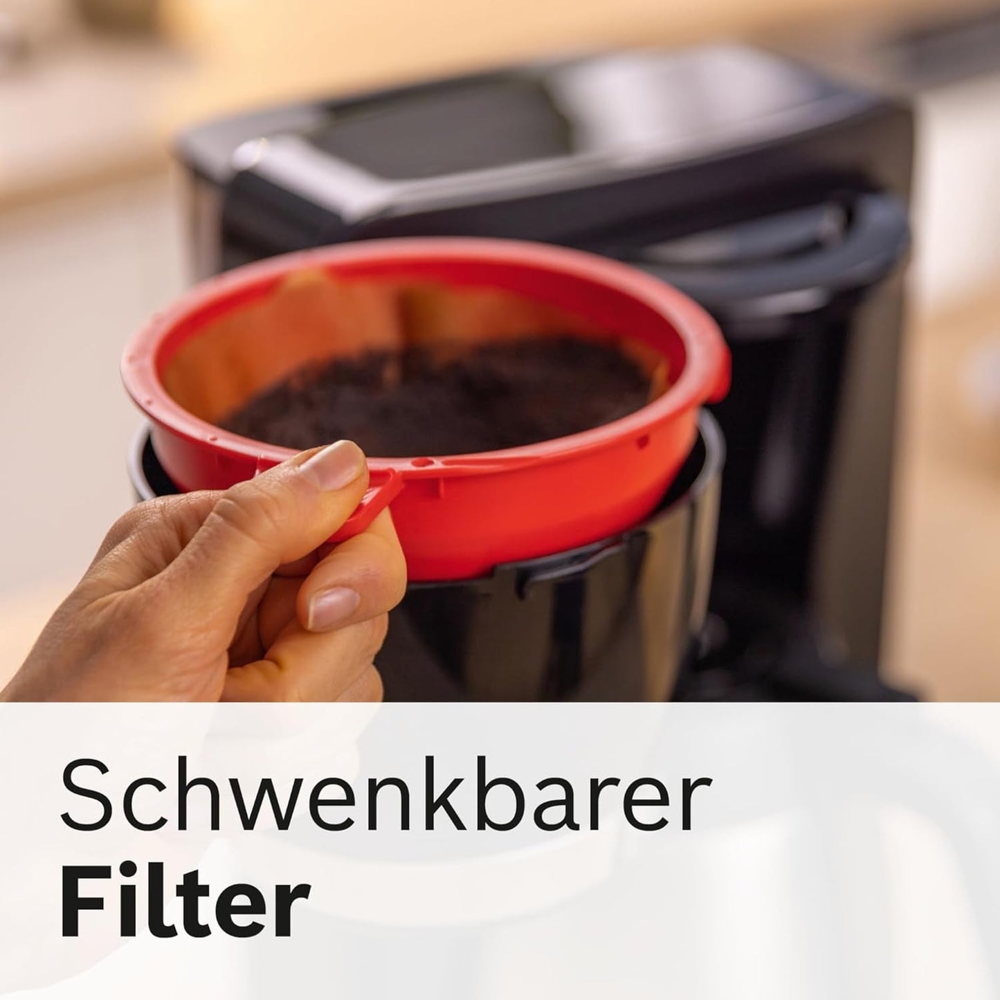 Bosch MyMoment TKA6M273 Filter Espressomaskine, 1L termokande, 8-12 kopper, Anti-drypsystem, Roterende filterholder, Afkalkningsprogram, Aftagelig vandtank, 1200 Watt, Mat Sort
