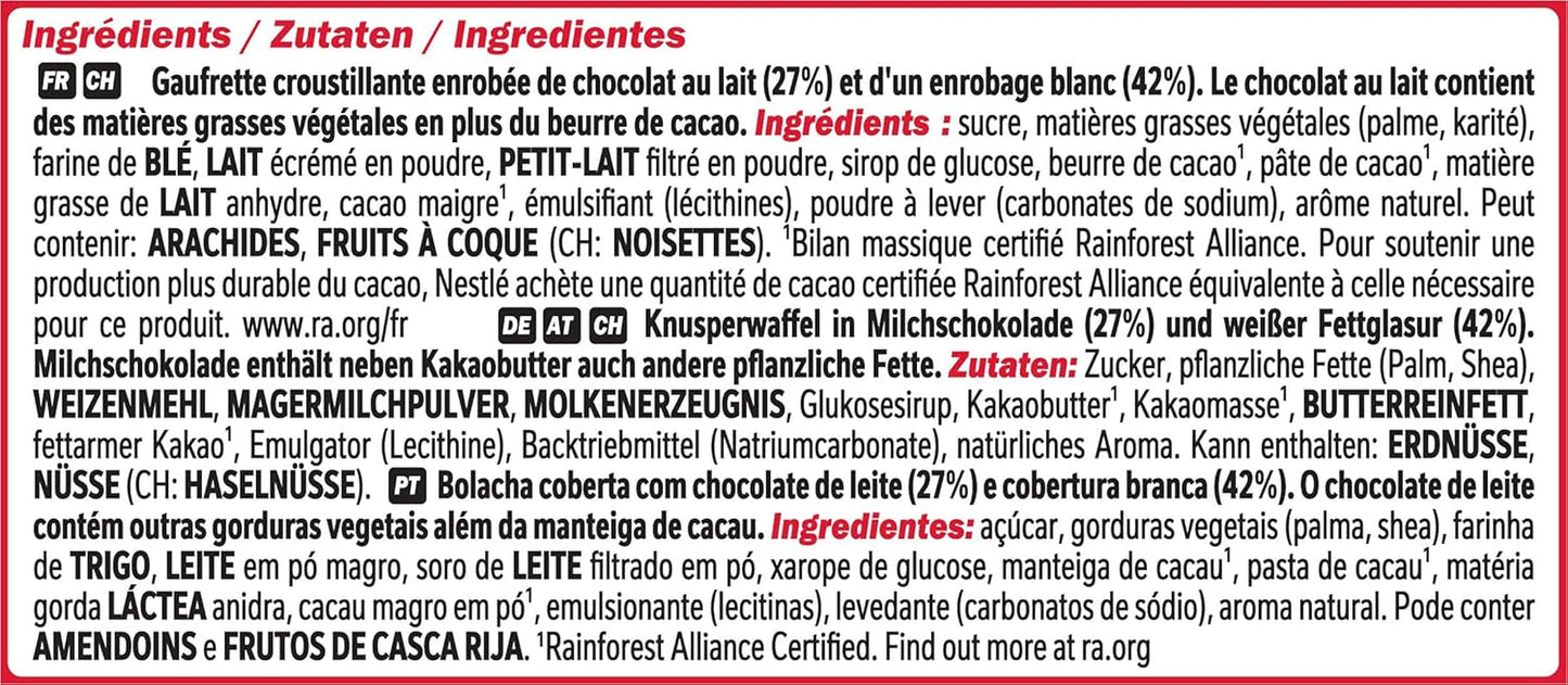 Nestlé Chunky Funky Crispy Wafer i mælkechokolade multipakke 2-pak (4 x 40 g hver)