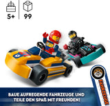 LEGO City Go-Karts med chauffører, sæt med 2 minifigurer førere og racerbiler, billegetøj til 5-årige drenge og piger, sjov gave til børn 60400 byggesæt Besuche den LEGO-Store