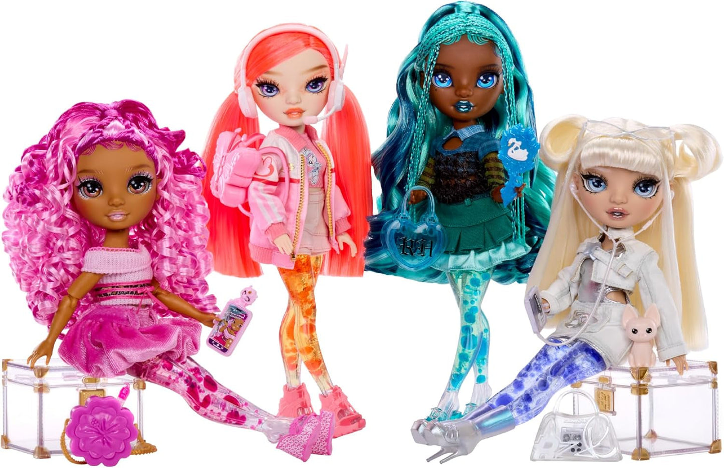 Rainbow High Sparkle & Shine Doll - Misty - 28 cm moderigtig dukke med turkis hår og magiske bobler Stående farverig påklædning og legesamler i 4-12 år