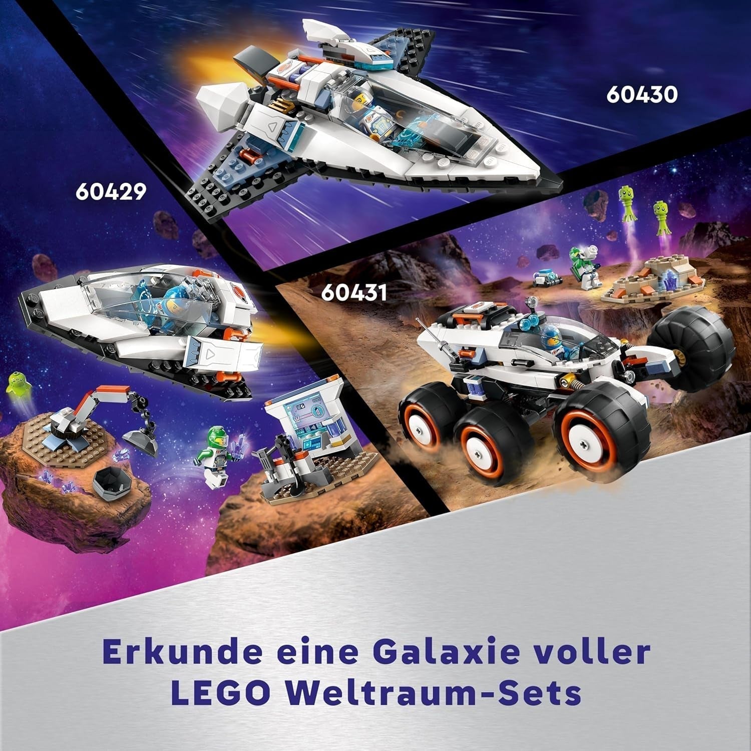 LEGO City Spaceship, rumfærge rumlegetøj til børn at bygge, drenge og piger fra 6 år, sæt med astronautfigur 60430 Byggesæt Besuche den LEGO-Store