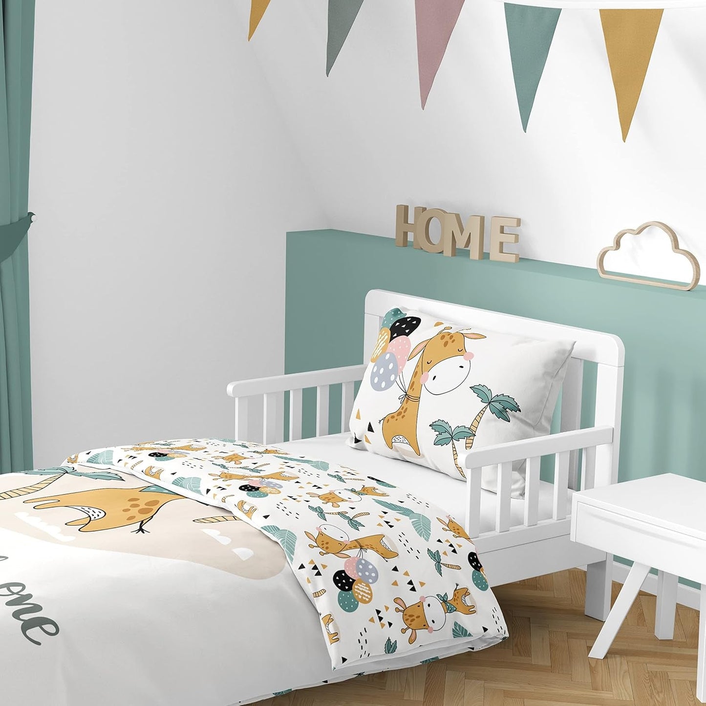 Sengetøj til drenge, forskellige motiver, 100% bomuld Sengetøj - børn Naty Shop Girafe