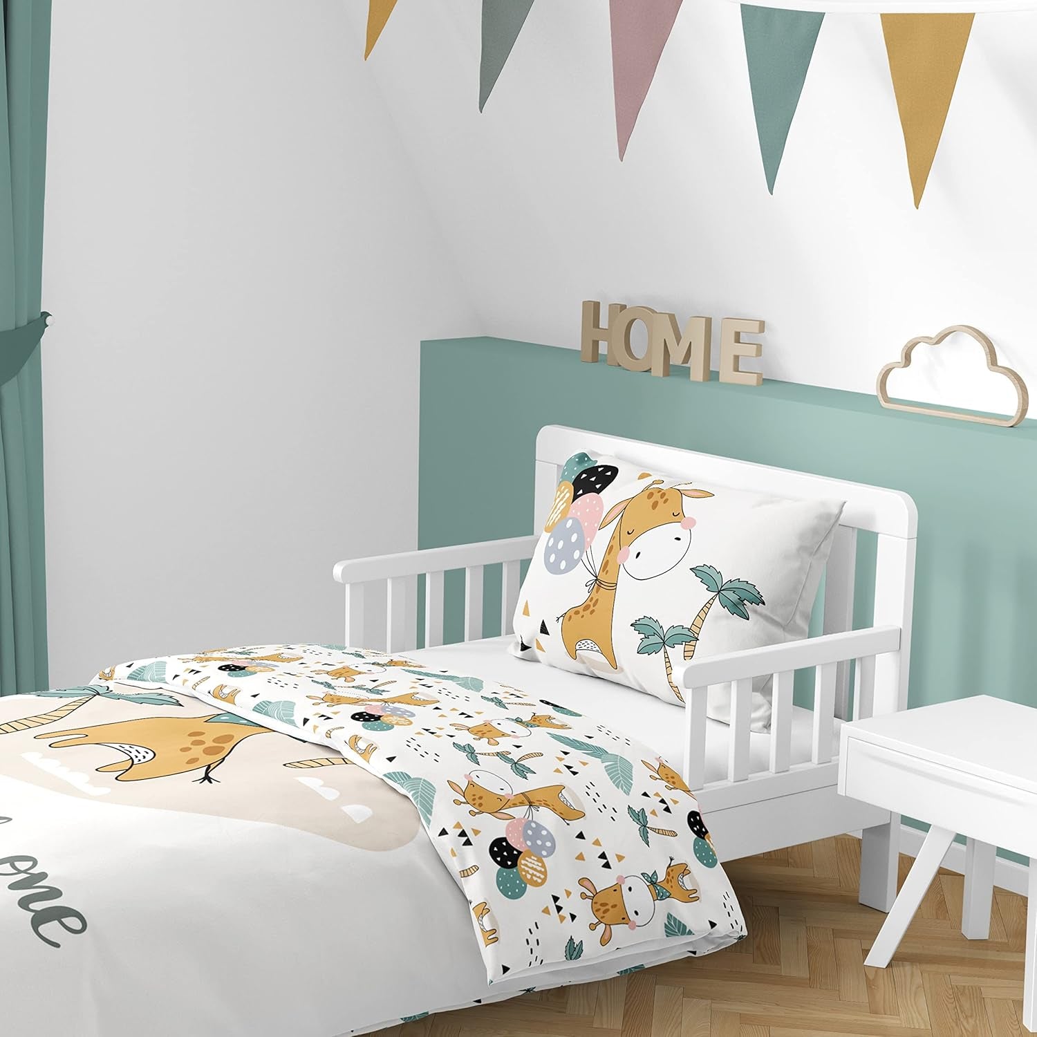 Sengetøj til drenge, forskellige motiver, 100% bomuld Sengetøj - børn Naty Shop Girafe