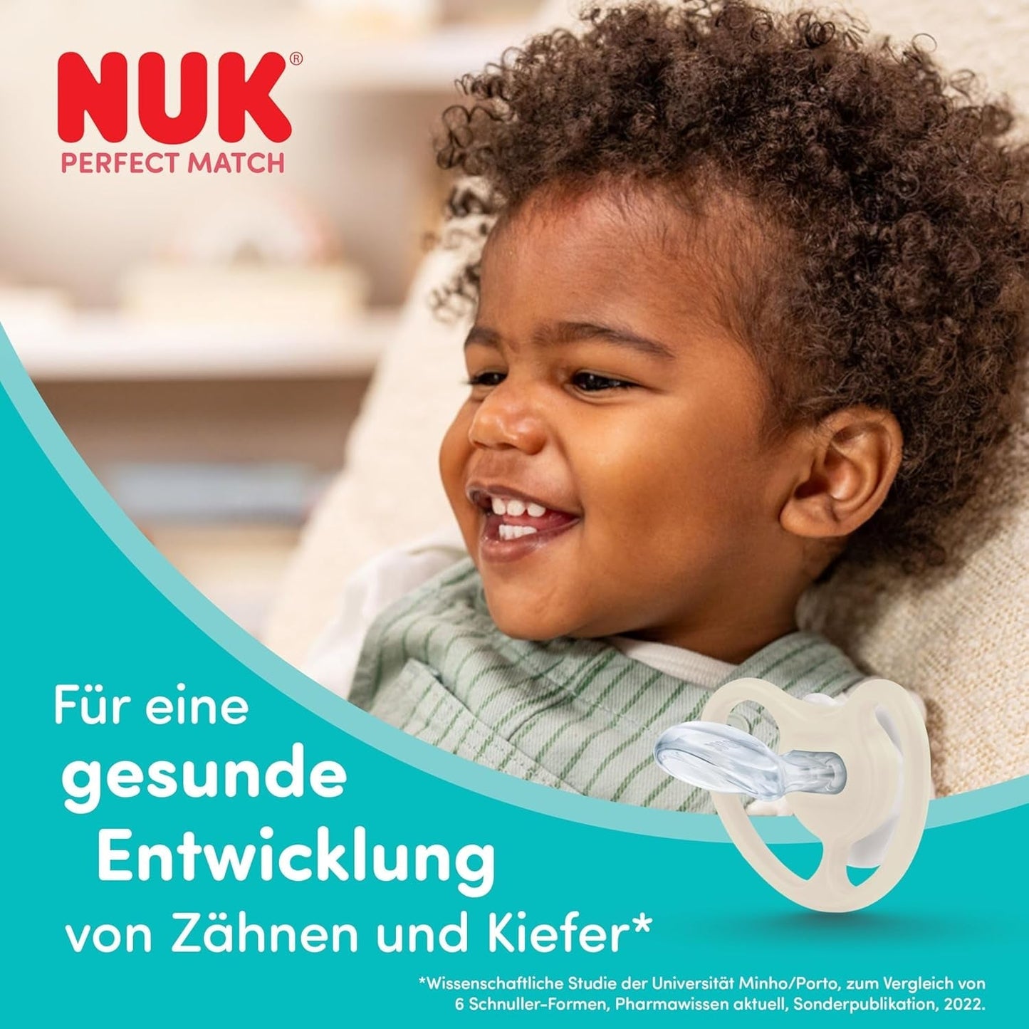 NUK Perfect Match luftsutter til babyer | 6-18 måneder | Ortodontiske sutter, der fremmer luftcirkulationen og forhindrer udslæt forårsaget af spyt | 95 % accept af babyer** | Disney Mickey Mouse | Pakke med 2